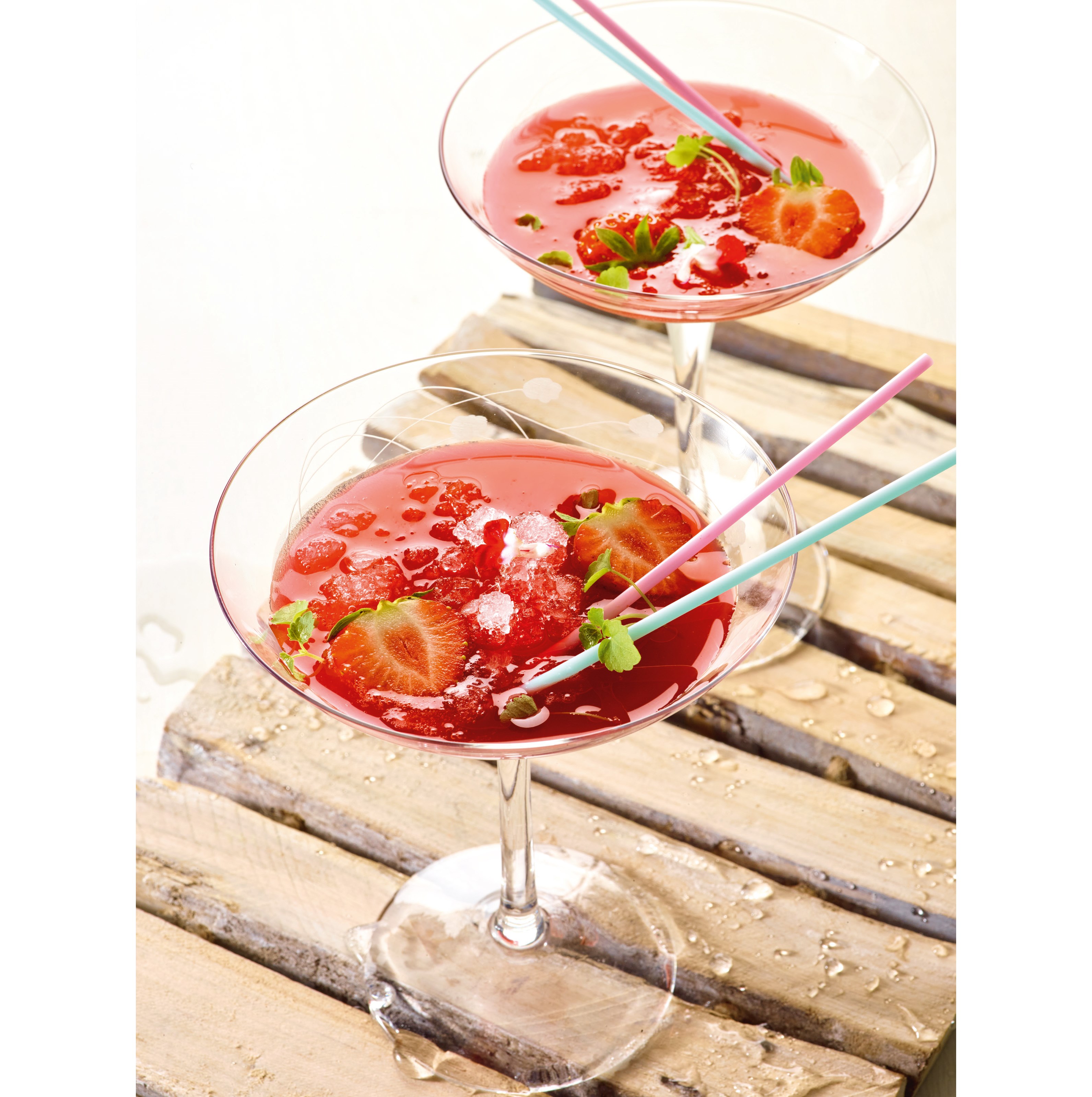 Mocktail met aardbeien